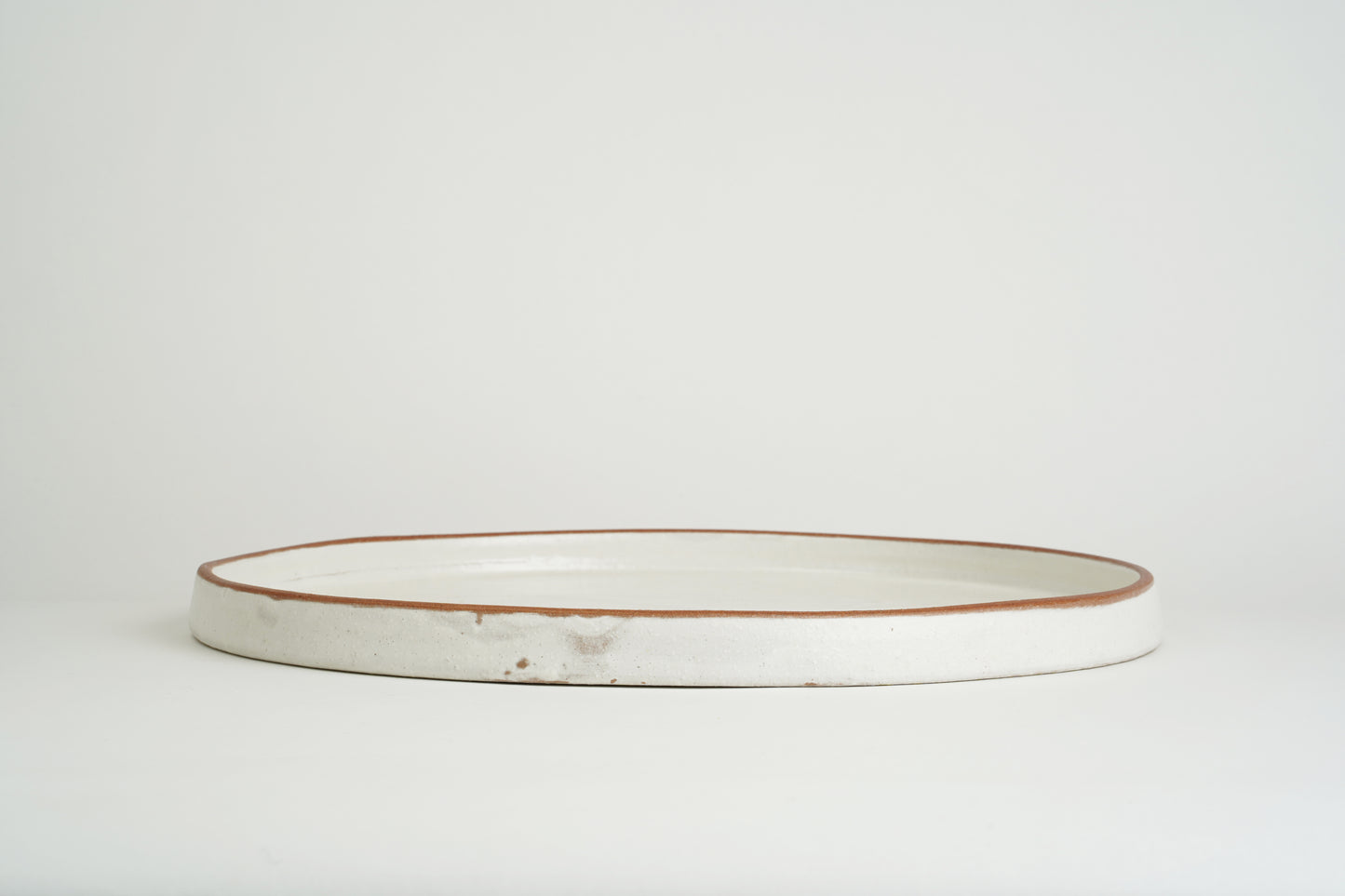 White glaze double-sided plate (large)