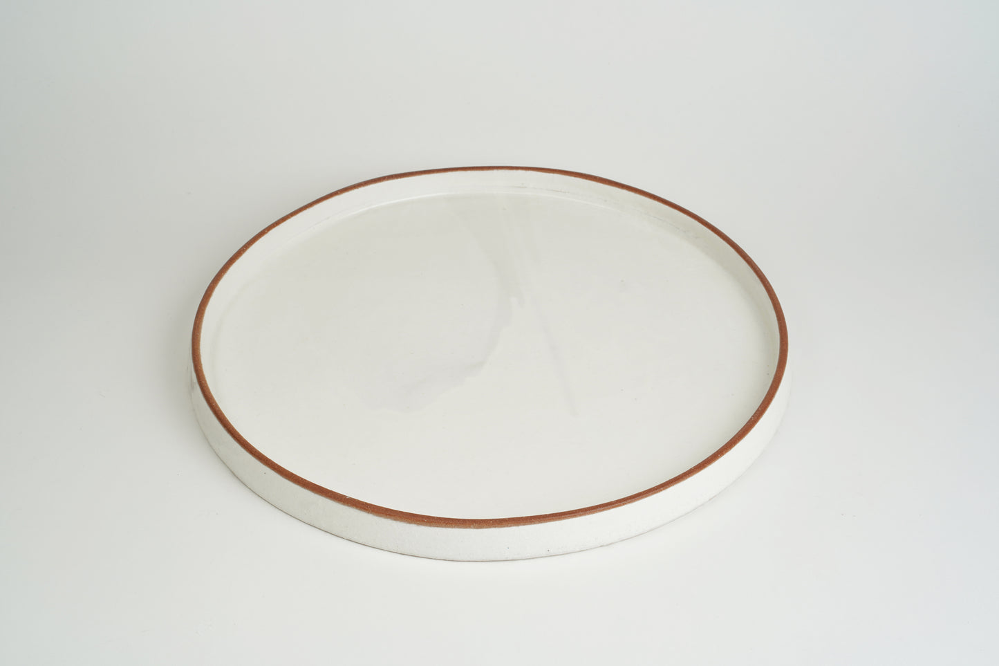 White glaze double-sided plate (large)
