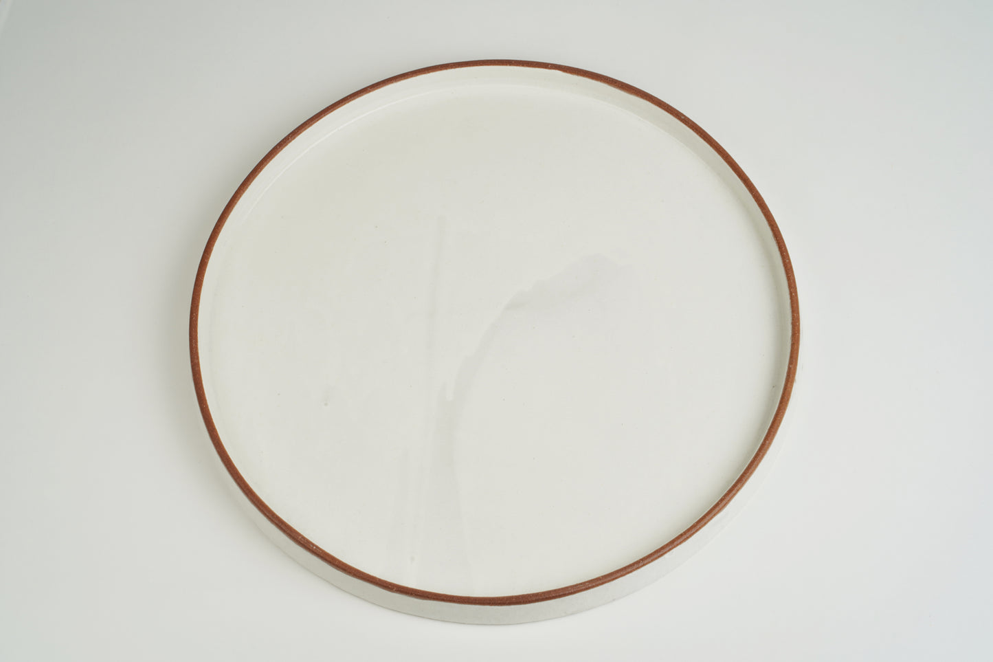 White glaze double-sided plate (large)