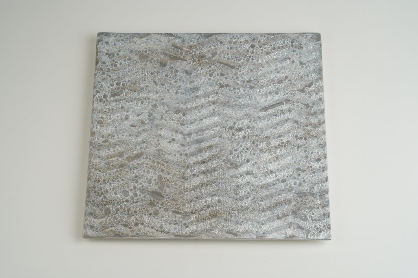 Gray Wave Carved Square Plate