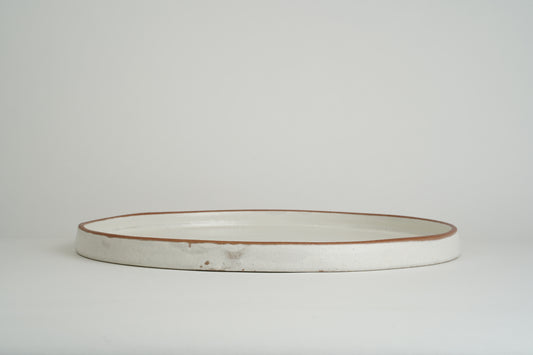 White glaze double-sided plate (large)