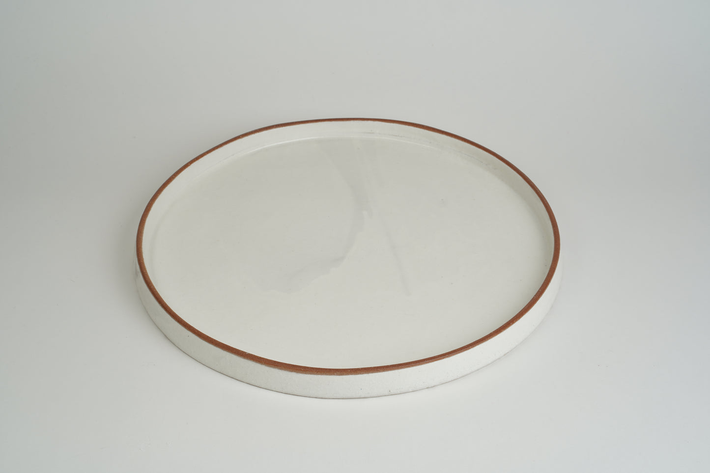 White glaze double-sided plate (large)