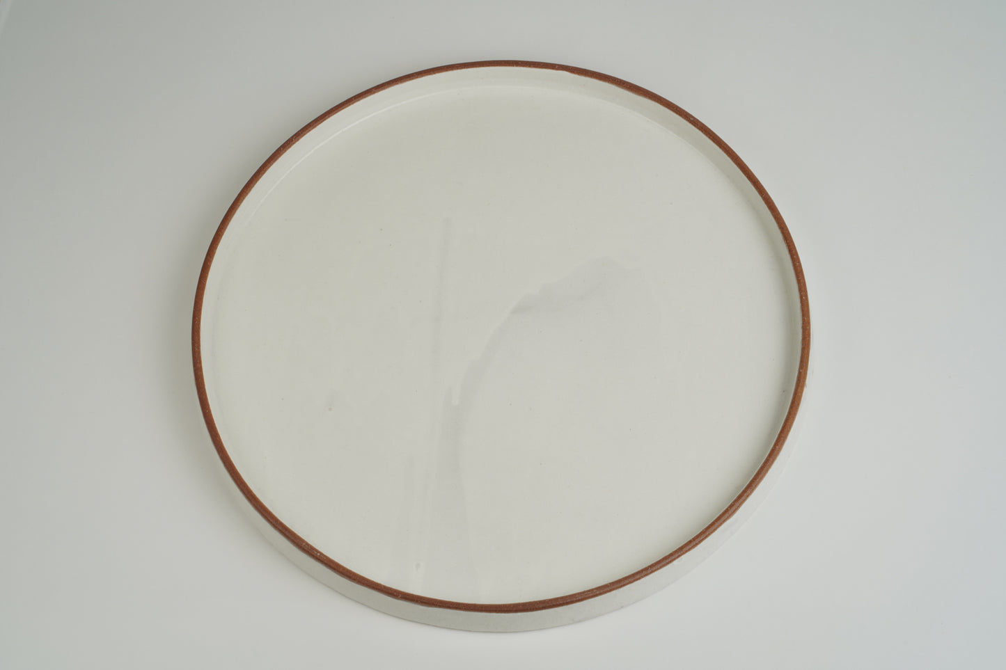 White glaze double-sided plate (large)